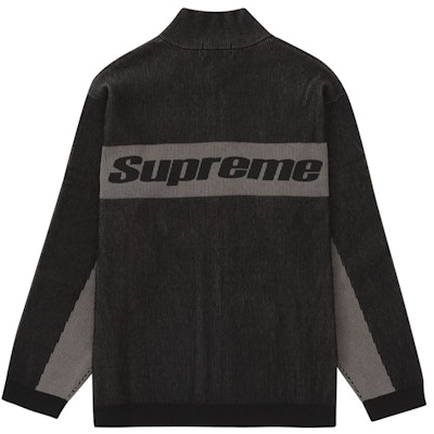 Supreme Sweater 2-Tone Ribbed Zip Up Hitam Order Supreme Sweater 2-Tone Ribbed Zip Up Hitam