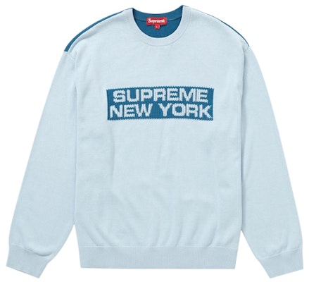 Supreme 2-Tone Sweater 'Light Blue' Buy Supreme 2-Tone Sweater 'Light Blue'