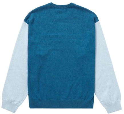 Supreme 2-Tone Sweater 'Light Blue' Order Supreme 2-Tone Sweater 'Light Blue'