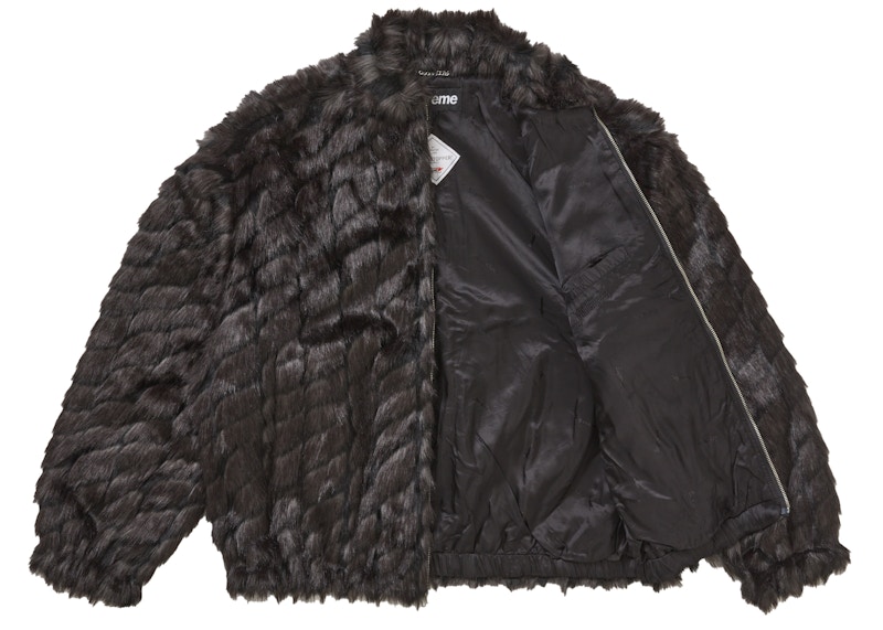 Order Supreme Jaket 2-Tone WINDSTOPPER Bulu Palsu Hitam