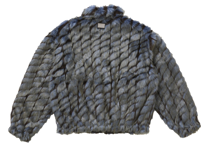 Lookbook シュプリーム 2トーン ウィンドストッパー フェイクファージャケット ブルー