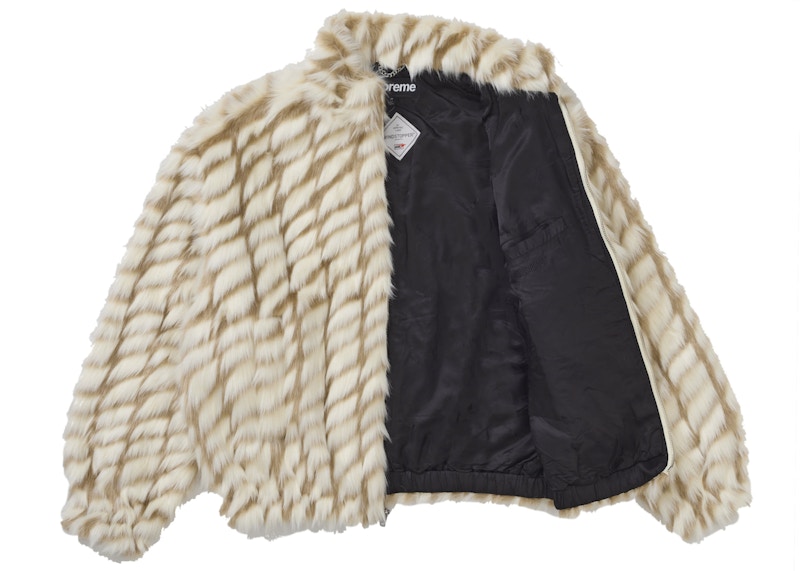 Order シュプリーム 2トーン ウィンドストッパー フェイクファージャケット タン