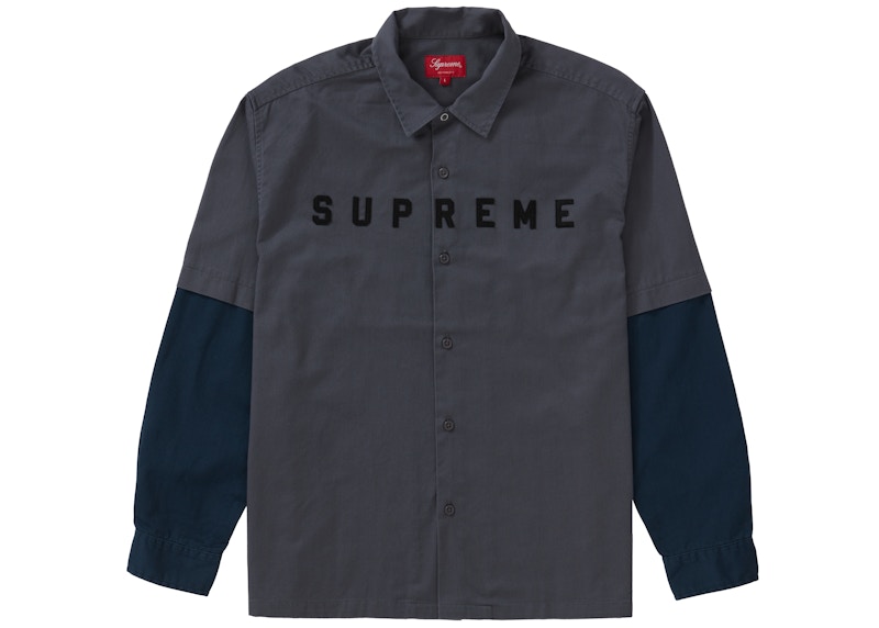 Buy Supreme Kemeja Kerja 2-Tone Abu Gelap