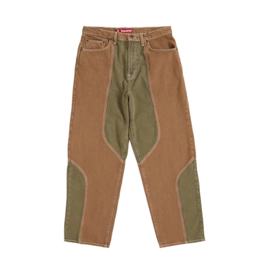 Supreme 2 Tone Paneled Baggy Jean Brown