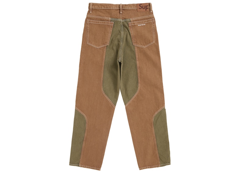 Supreme 2 Tone Paneled Baggy Jean Brown 圖 2