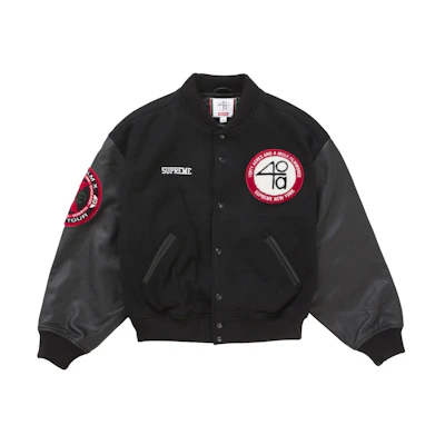 Supreme 40 Acres Malcolm X Varsity Jacket Black