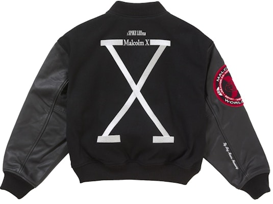 Chaqueta Varsity Negra Supreme 40 Acres Malcolm X. Lookbook Chaqueta Varsity Negra Supreme 40 Acres Malcolm X.