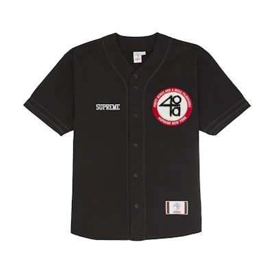 Supreme 40 Acres Twill Baseball Jersey Black