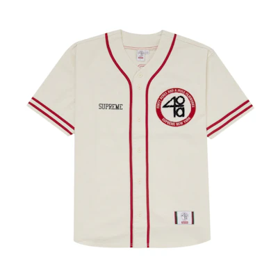 Supreme 40 Acres Twill Baseball Jersey White