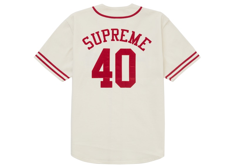 Order Supreme 40 Acres Twill Baseball Jersey Putih