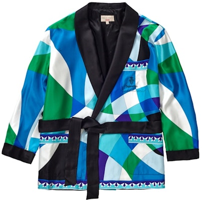 Supreme®/Emilio Pucci® Silk Smoking Jacket Blue Buy Supreme®/Emilio Pucci® Silk Smoking Jacket Blue