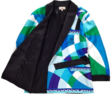 Supreme®/Emilio Pucci® Silk Smoking Jacket Blue Order Supreme®/Emilio Pucci® Silk Smoking Jacket Blue