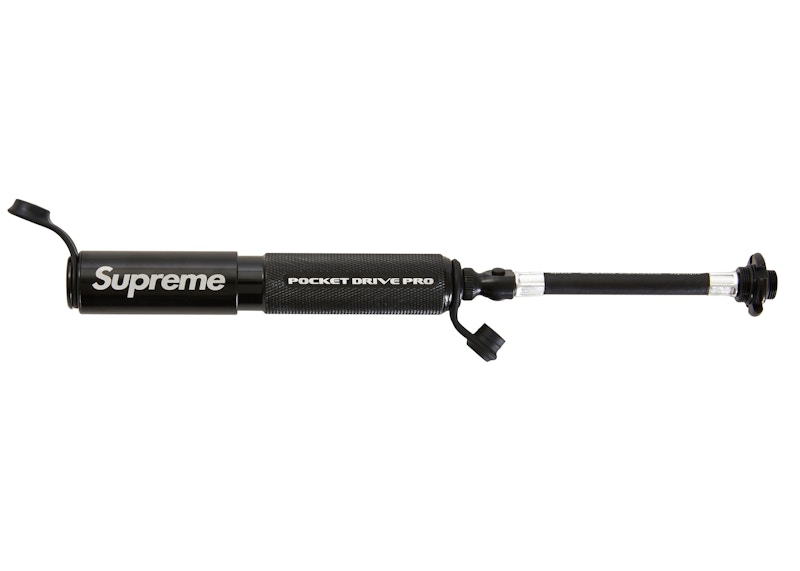 Order Supreme®/Lezyne Pocket Drive Pro 黑色自行车打气筒