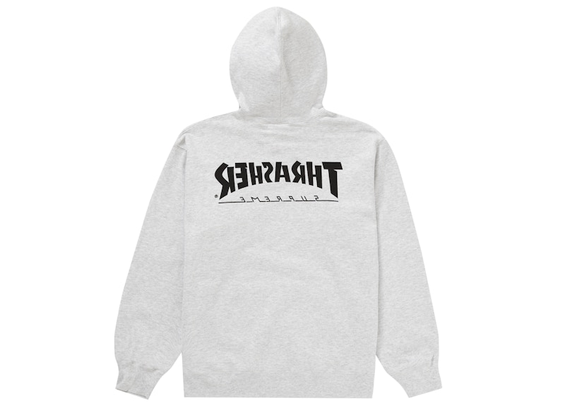 Order Supreme®/Thrasher®连帽卫衣灰色