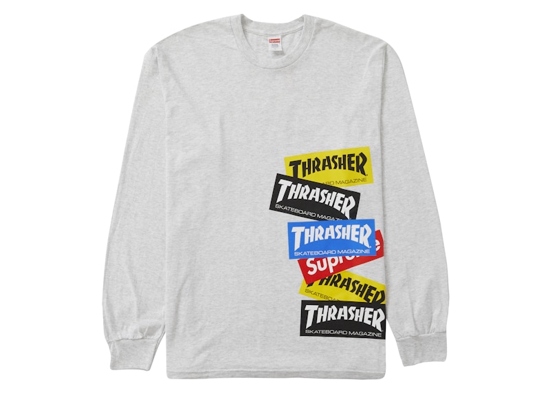 Supreme®/Thrasher® Multi Logo L/S Tee Ash Grey