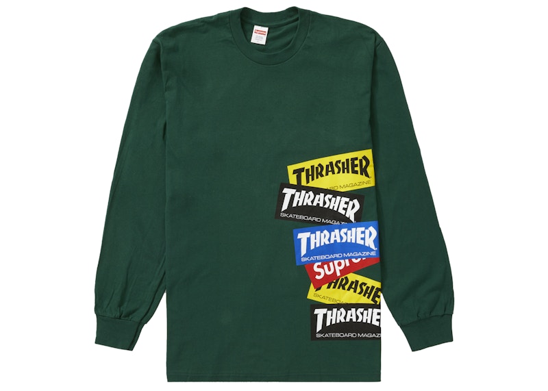 Supreme®/Thrasher® Multi Logo L/S Tee Dark Green
