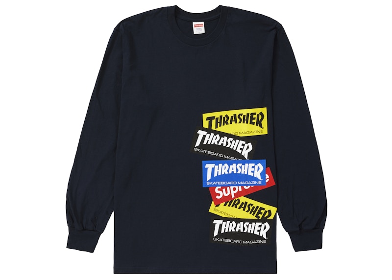 Supreme®/Thrasher® Multi Logo L/S Tee Navy