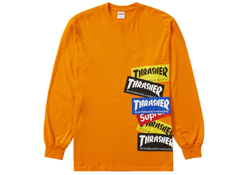 Supreme®/Thrasher® Multi Logo L/S Tee Orange