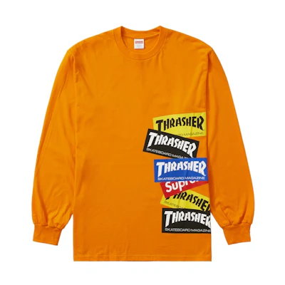Supreme®/Thrasher® Multi Logo L/S Tee Orange