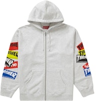 Supreme®/Thrasher® Multi Logo Zip Up Hooded Sweatshirt Ash Grey Supreme®/Thrasher® Multi Logo Zip Up Hooded Sweatshirt Ash Grey