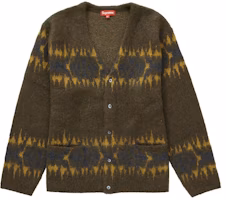 Supreme Abstract Stripe Cardigan Olive Supreme Abstract Stripe Cardigan Olive