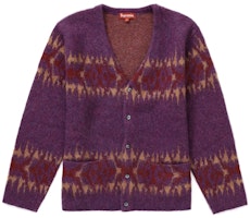 Supreme Abstract Stripe Cardigan Plum Supreme Abstract Stripe Cardigan Plum