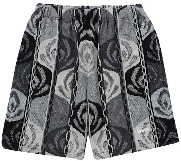 supreme-abstract-textured-knit-short-black