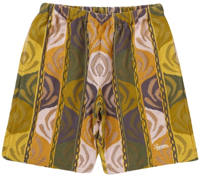 supreme-abstract-textured-knit-short-dark-olive