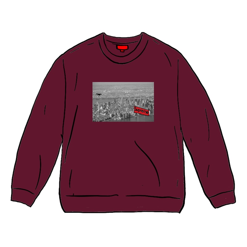 Supreme Aerial Crewneck Burgundy