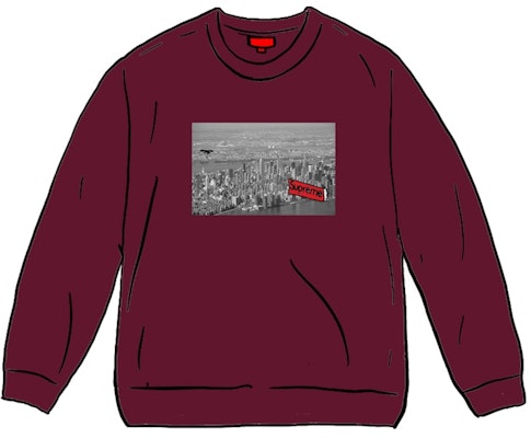 Supreme Aerial Crewneck Burdeos Buy Supreme Aerial Crewneck Burdeos