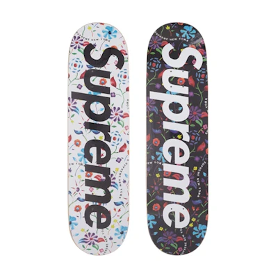 Supreme Airbrushed Floral Skateboard Deck Black/White Set