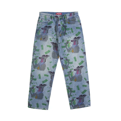 Supreme All Dogs Go To Heaven Loose Fit Jean Washed Indigo