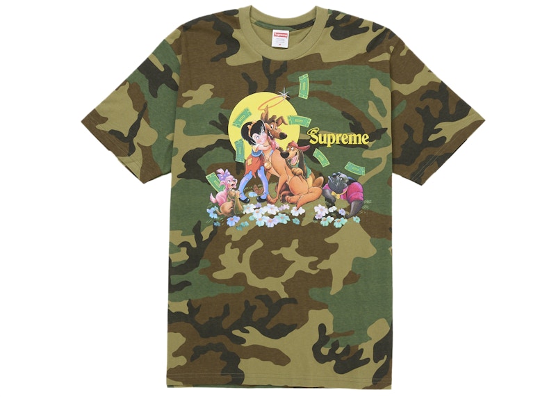 Supreme All Dogs Go To Heaven Tee Woodland Camo