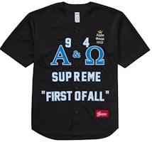 Supreme Alpha Omega Baseball Jersey Black Supreme Alpha Omega Baseball Jersey Black