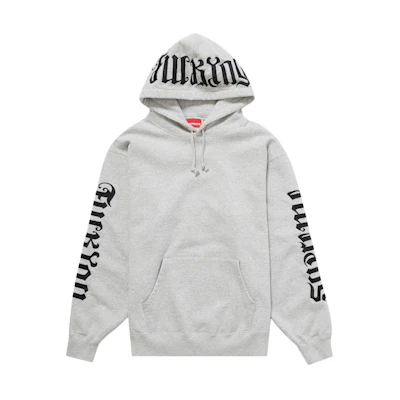 Supreme Ambigram Hooded Sweatshirt Heather Grey