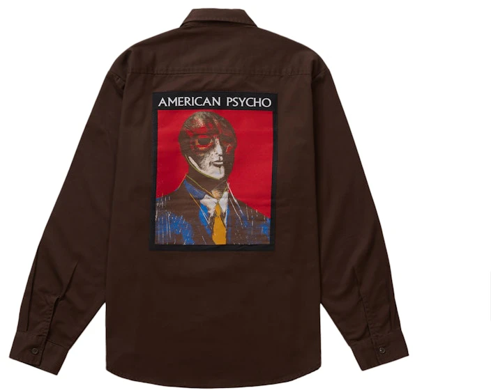 supreme-american-psycho-work-shirt-brown