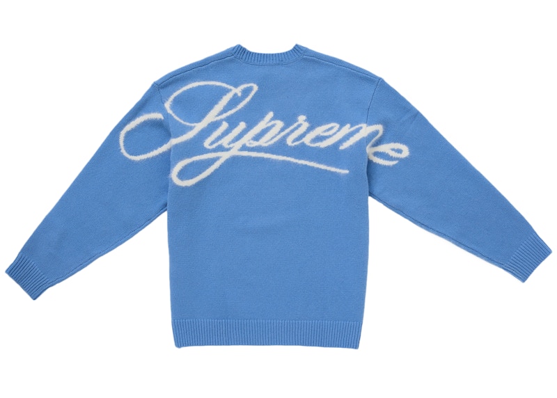 Supreme Angora Script Sweater Light Blue