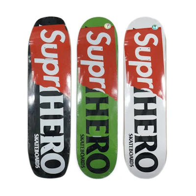 Supreme Antihero Supr-hero Skateboard Deck Black/Green/White Set