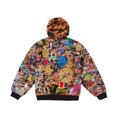 Supreme AOI Embroidered Hooded Work Jacket Flames