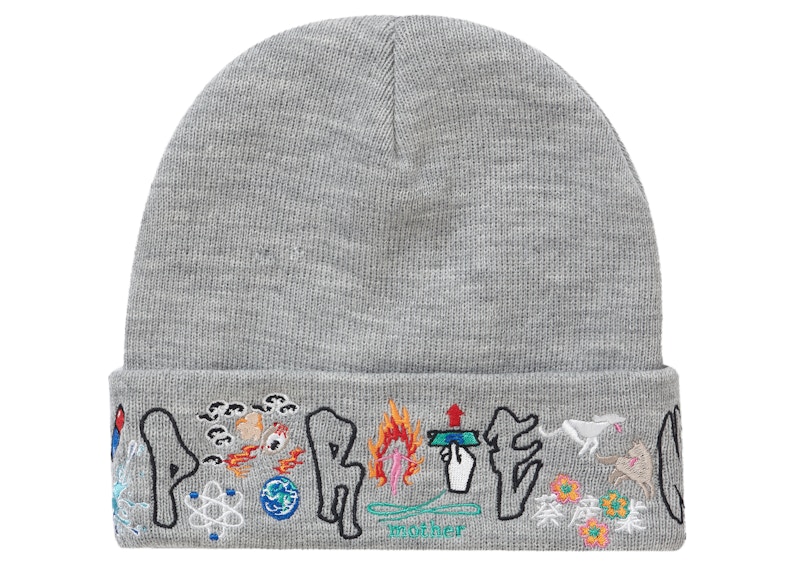 Supreme AOI Icons Beanie Heather Grey