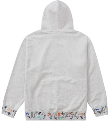 Supreme AOI Icons Hooded Sweatshirt Ash Grey Order Supreme AOI Icons Hooded Sweatshirt Ash Grey