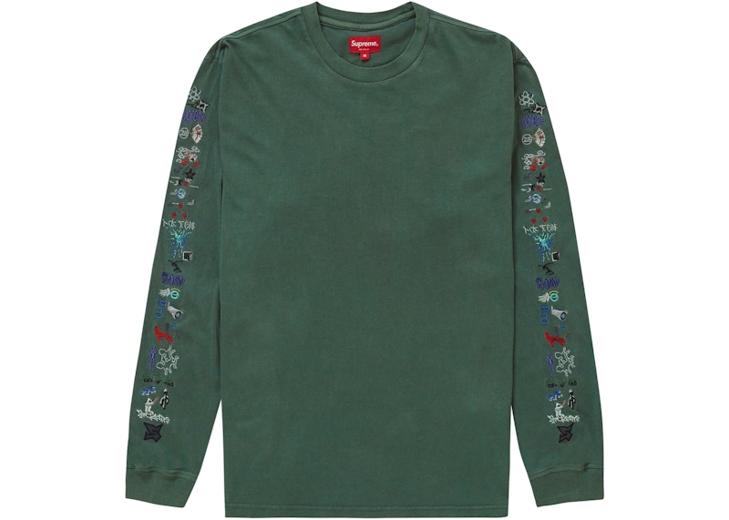 Buy Supreme AOI Icons Camiseta Manga Larga Verde Polvoriento