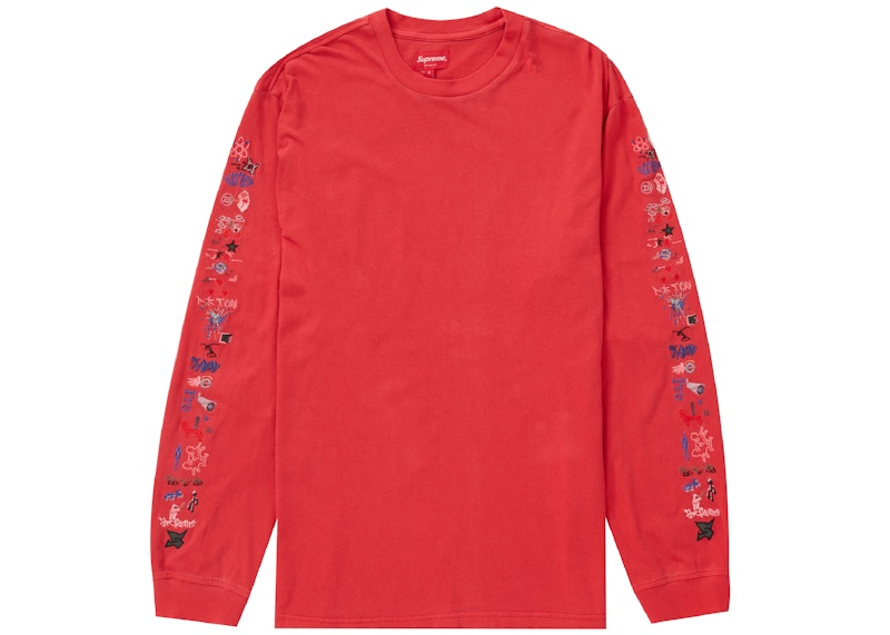 Supreme AOI Icons L/S Top Washed Red
