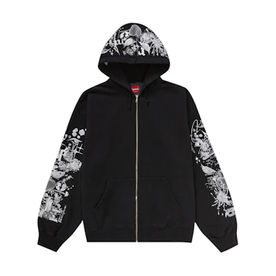 Supreme AOI Zip Up Hooded Sweatshirt Black
