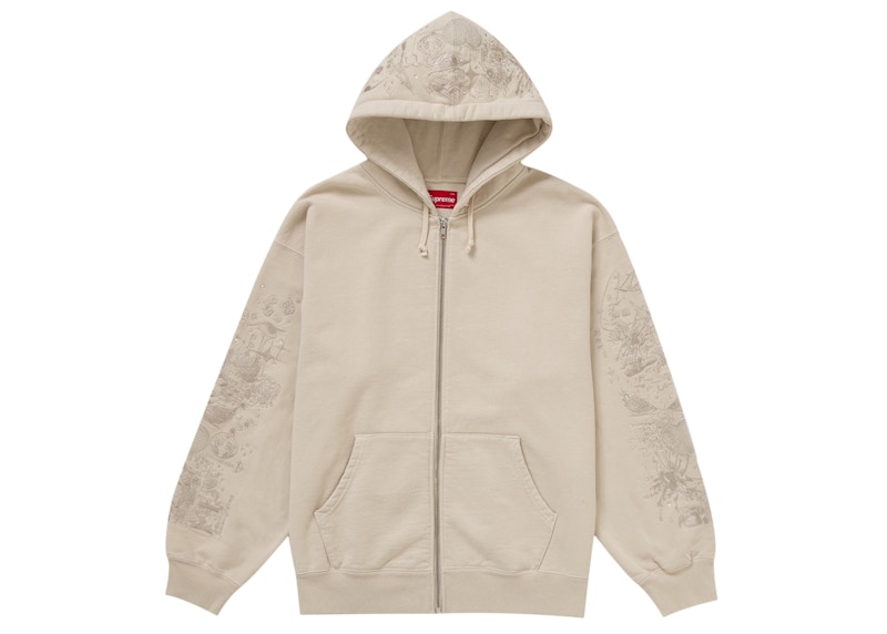 Supreme AOI Zip Up Hooded Sweatshirt Natural