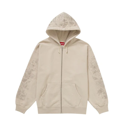 Supreme AOI Zip Up Hooded Sweatshirt Natural
