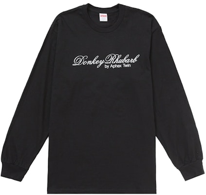 Supreme Aphex Twin Donkey Rhubarb 長袖T恤 黑色 Order Supreme Aphex Twin Donkey Rhubarb 長袖T恤 黑色