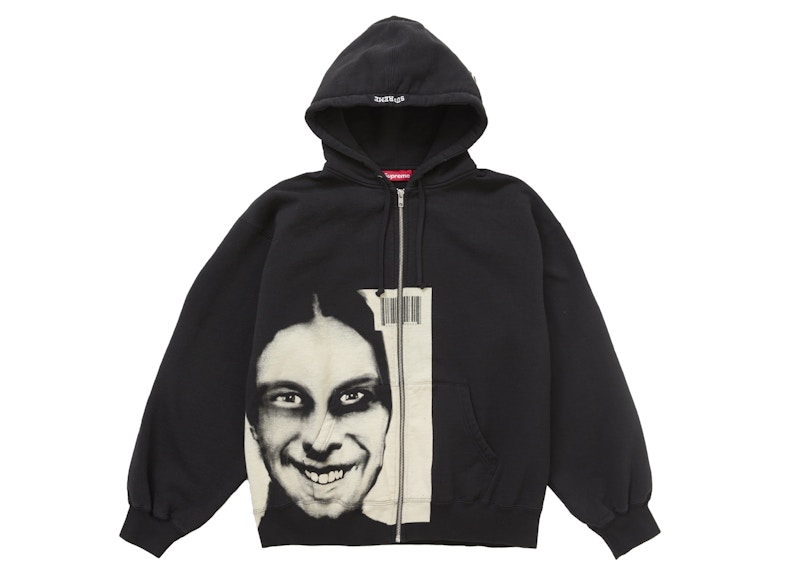 Supreme Aphex Twin Zip Up Hooded Sweatshirt Black