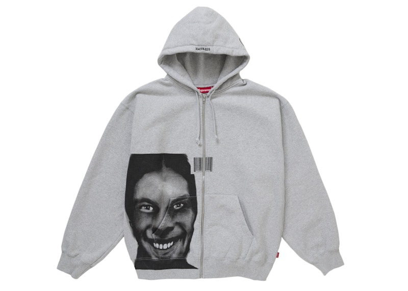 Supreme Aphex Twin Zip Up Hooded Sweatshirt Heather Grey