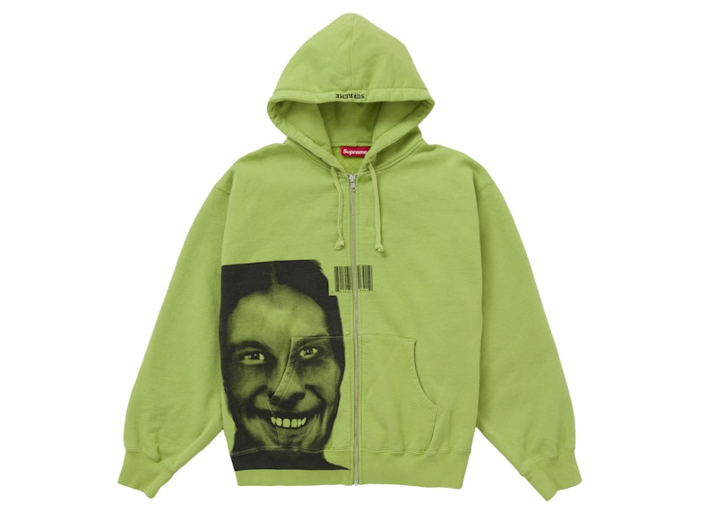 Supreme Aphex Twin Zip Up Hooded Sweatshirt Lime